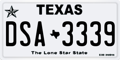 TX license plate DSA3339