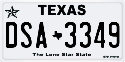 TX license plate DSA3349