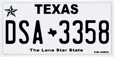 TX license plate DSA3358