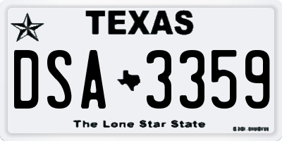 TX license plate DSA3359