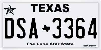 TX license plate DSA3364