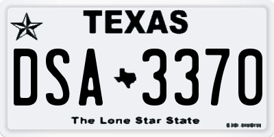 TX license plate DSA3370