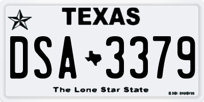 TX license plate DSA3379