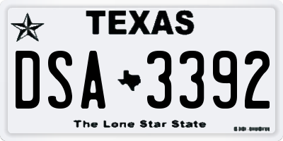 TX license plate DSA3392