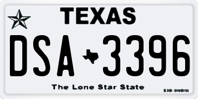 TX license plate DSA3396
