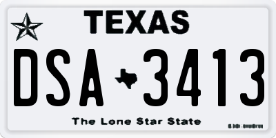 TX license plate DSA3413