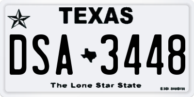 TX license plate DSA3448