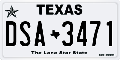 TX license plate DSA3471