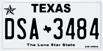 TX license plate DSA3484