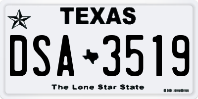 TX license plate DSA3519