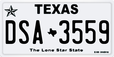 TX license plate DSA3559