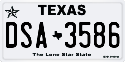 TX license plate DSA3586