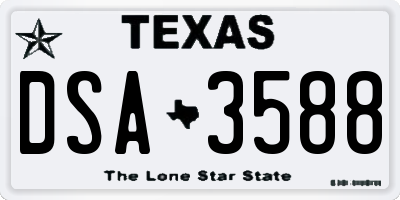 TX license plate DSA3588