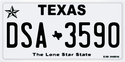 TX license plate DSA3590