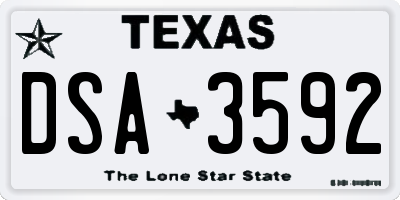 TX license plate DSA3592