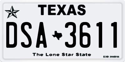 TX license plate DSA3611