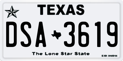 TX license plate DSA3619