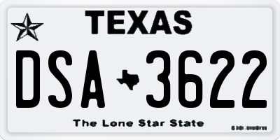 TX license plate DSA3622