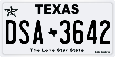 TX license plate DSA3642