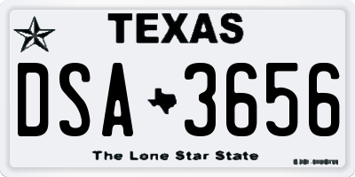 TX license plate DSA3656