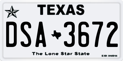 TX license plate DSA3672