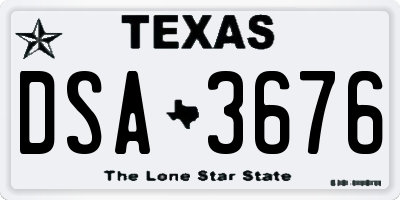 TX license plate DSA3676
