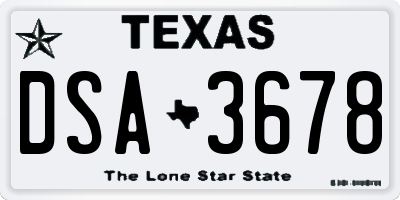 TX license plate DSA3678