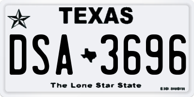 TX license plate DSA3696