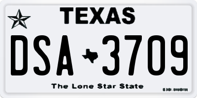 TX license plate DSA3709