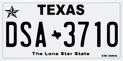 TX license plate DSA3710