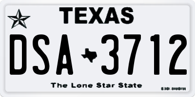 TX license plate DSA3712