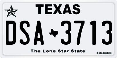 TX license plate DSA3713