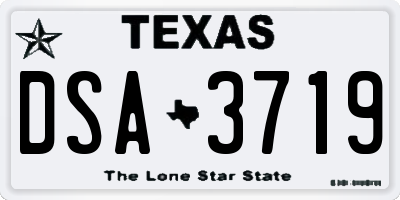 TX license plate DSA3719