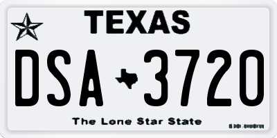 TX license plate DSA3720