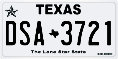 TX license plate DSA3721