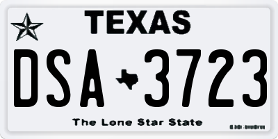 TX license plate DSA3723