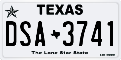 TX license plate DSA3741