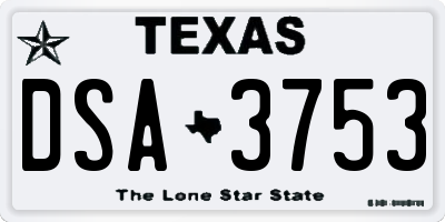 TX license plate DSA3753