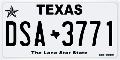 TX license plate DSA3771