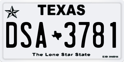 TX license plate DSA3781