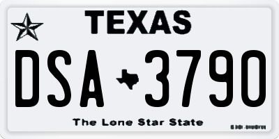 TX license plate DSA3790