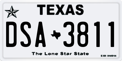 TX license plate DSA3811