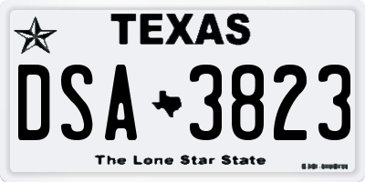 TX license plate DSA3823