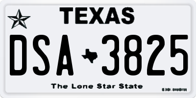 TX license plate DSA3825
