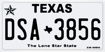 TX license plate DSA3856