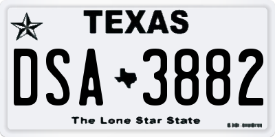 TX license plate DSA3882