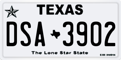 TX license plate DSA3902