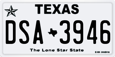 TX license plate DSA3946