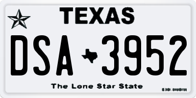 TX license plate DSA3952