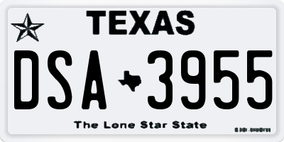 TX license plate DSA3955
